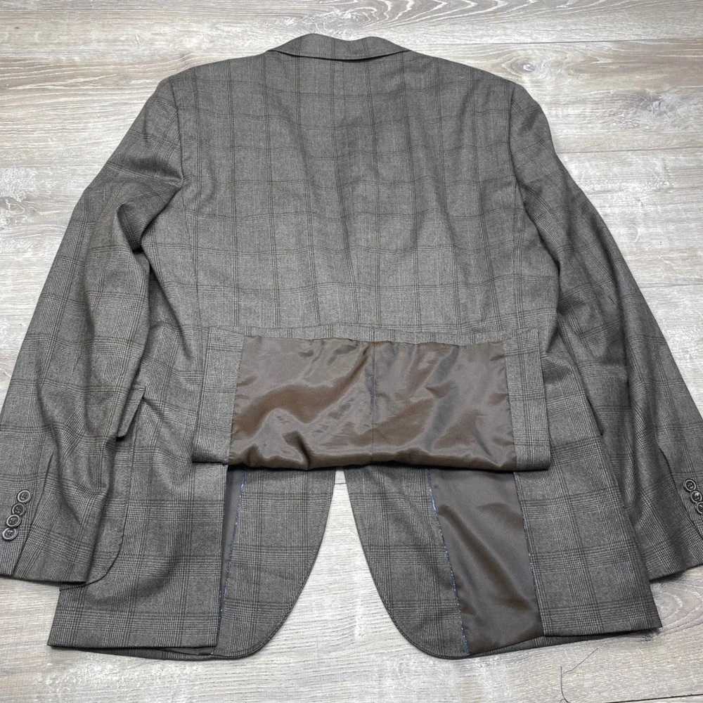 Johnston & Murphy Blazer Mens S Brown Glen Plaid Performance Sport Coat Business